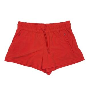 Athleta 1X Plus Shorts Womens Red Hiking Activewear Zipper Pockets Athletic Gym